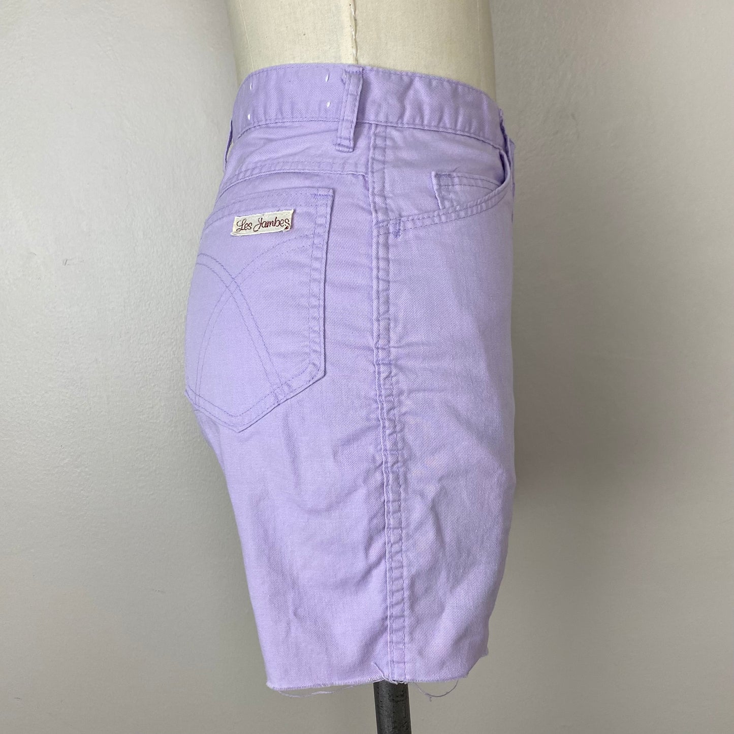 1970s/80s Lavender Cut Off Shorts, Les Jambes Jeans, Size XS/S, 25" Waist