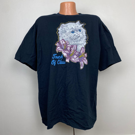 1990s Cat T-Shirt, Size 2XL, Touch of Class, Glitter