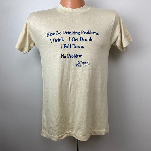 1970s Drinking Problems T-Shirt, Size Small, St Thomas Virgin Islands