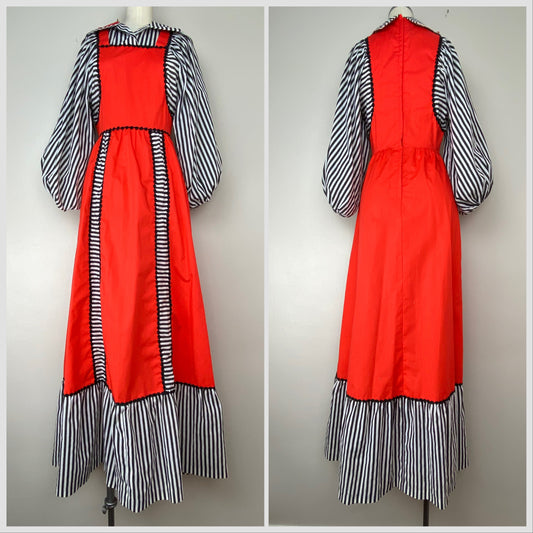 1970s Pinafore Style Cottagecore Dress, Juniors by Jim n Me, Size XS