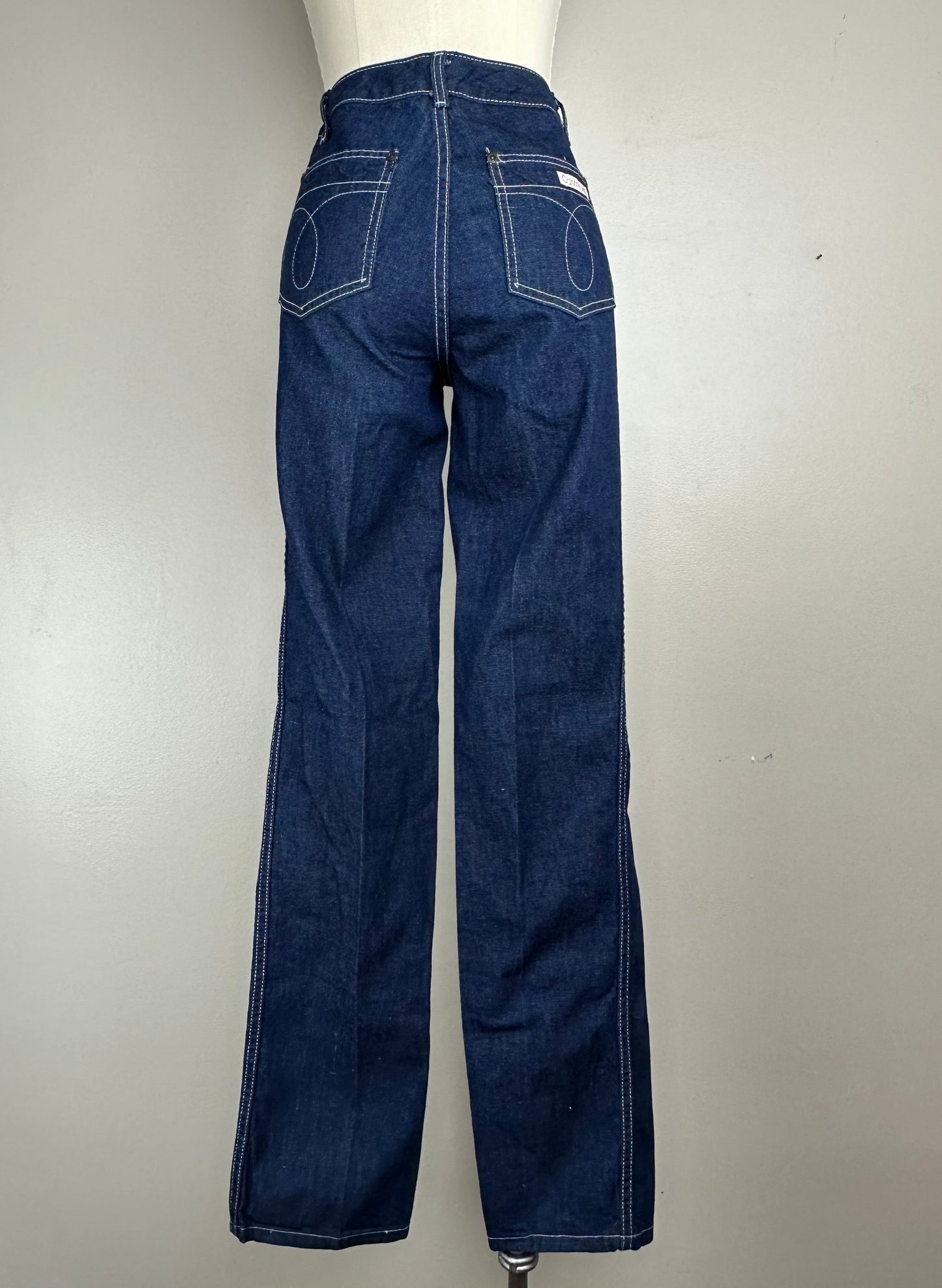 1970s Calvin Klein Blue Jeans, 25"x35", Deadstock with Tags