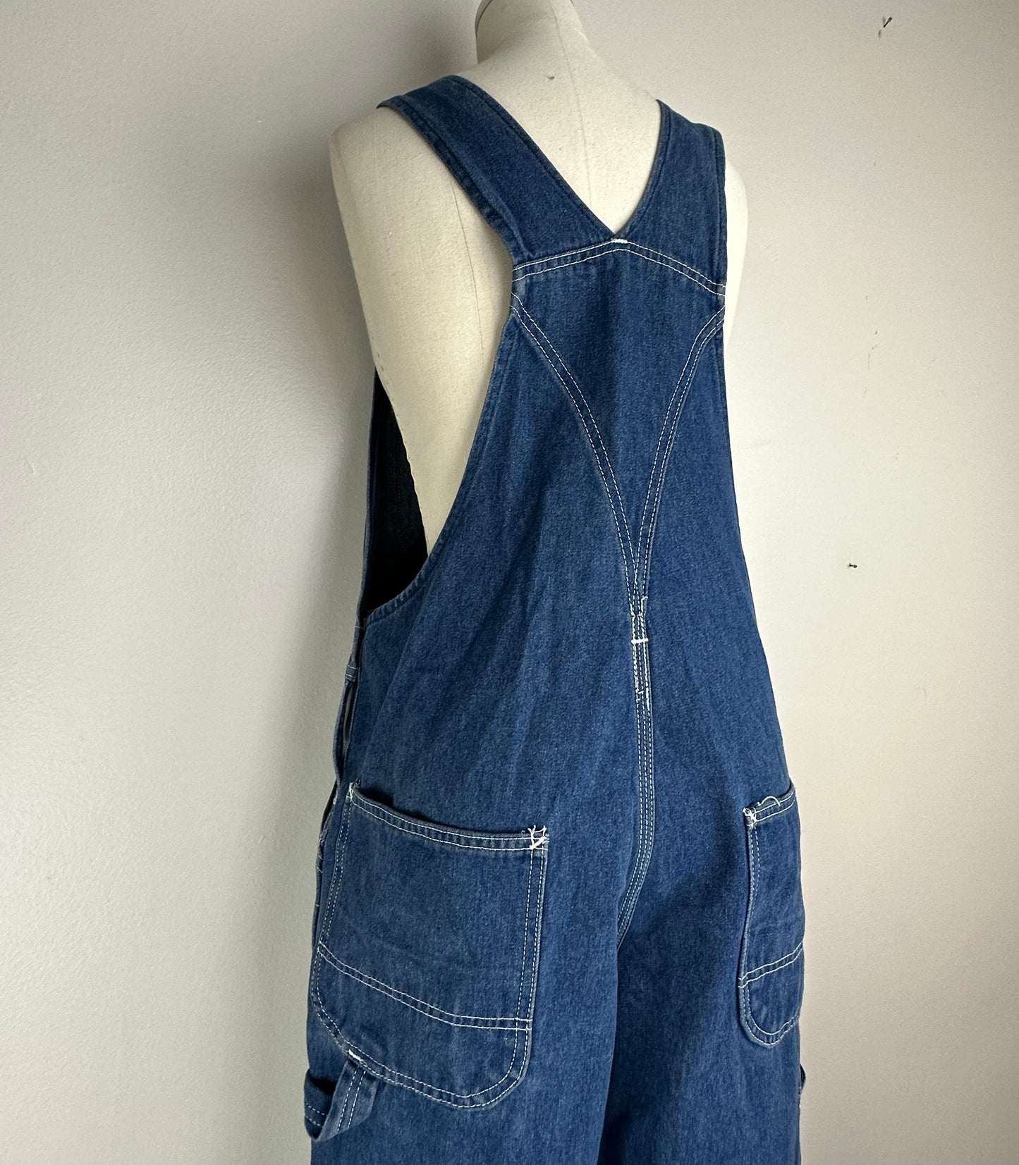 1980s Roebucks Denim Overalls, Size Medium, Distressed