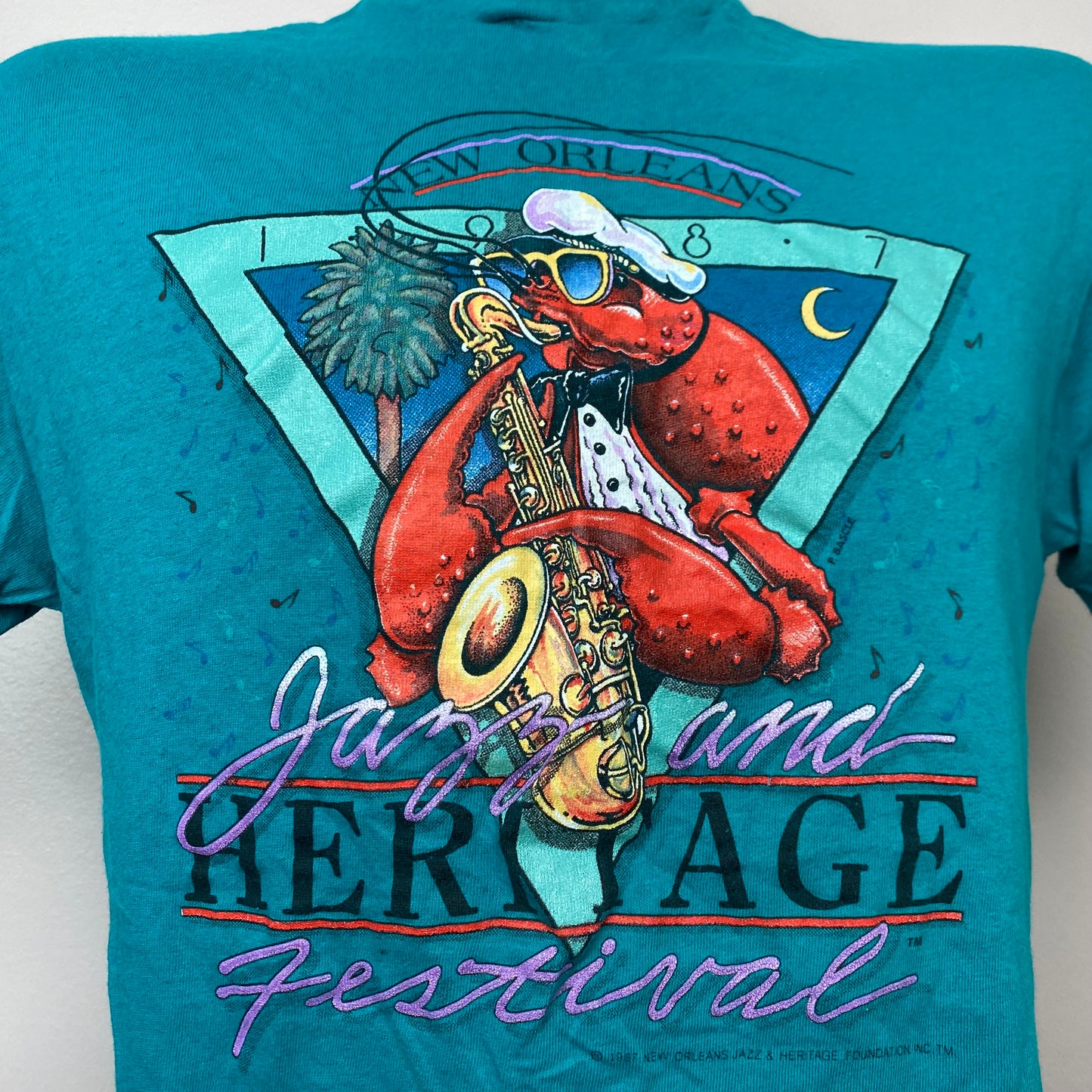 1987 New Orleans Jazz and Heritage Festival T-shirt, Hanes Size Medium