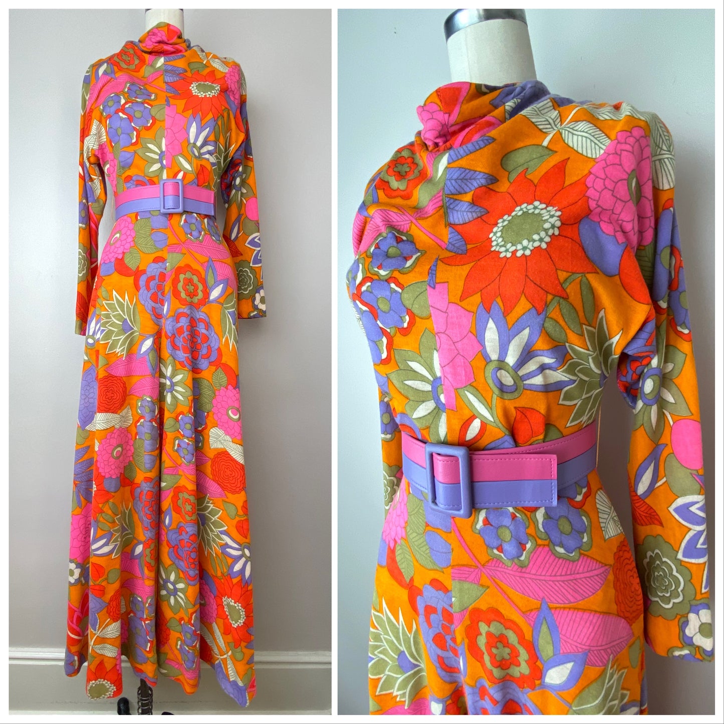 1970s Floral Wide Leg Jumpsuit, B. Cohen Original by Jaconelli, Size XS/S