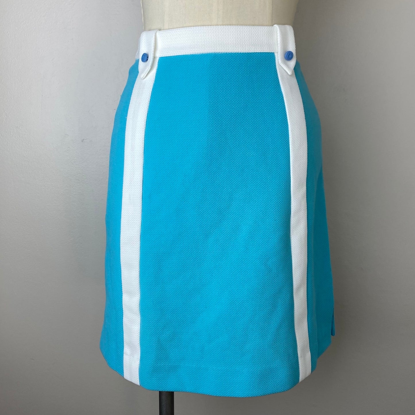 1970s Aqua Mini Skirt, Quantum Sportswear Skort, Size XS/S, Tennis, Golf