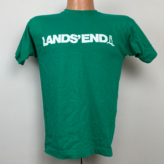 1980s Lands’ End Champion T-Shirt, Size S/M, Green Spell Out