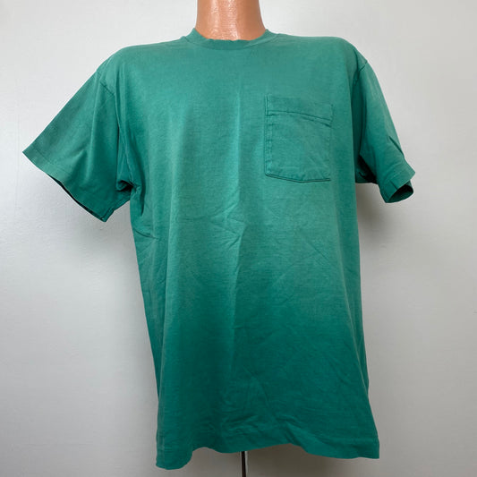 1990s Faded BVD Pocket T-Shirt, Green, Size XL