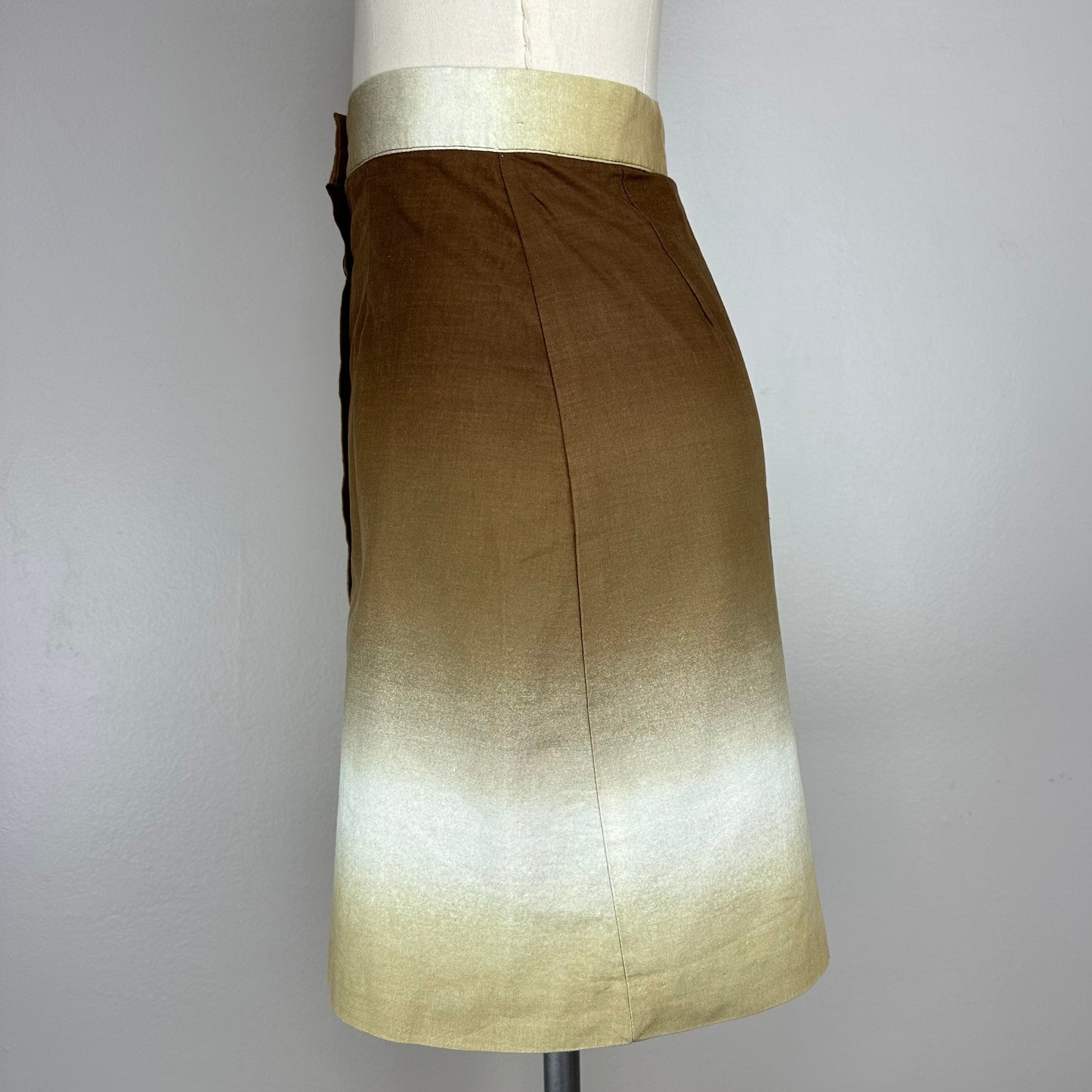 1970s Brown Ombré Mini Skirt, Size XS