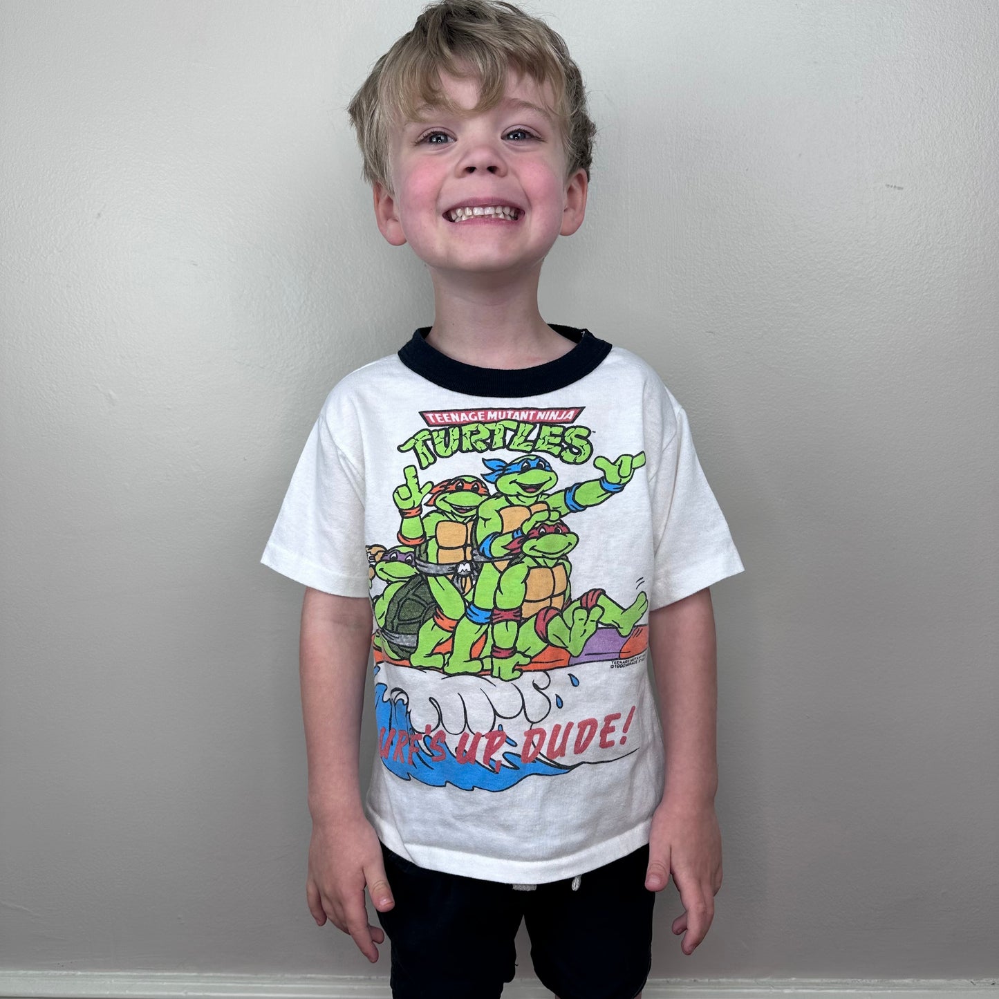 1990s Teenage Mutant Ninja Turtles T-Shirt, Kids Size 5/6, Surfs Up Dude