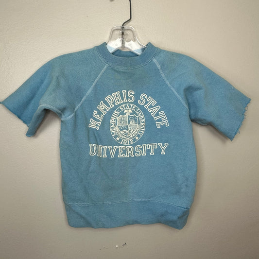 1970s Memphis State Sweatshirt, Kids size 8-10/Adult Size XS, Distressed
