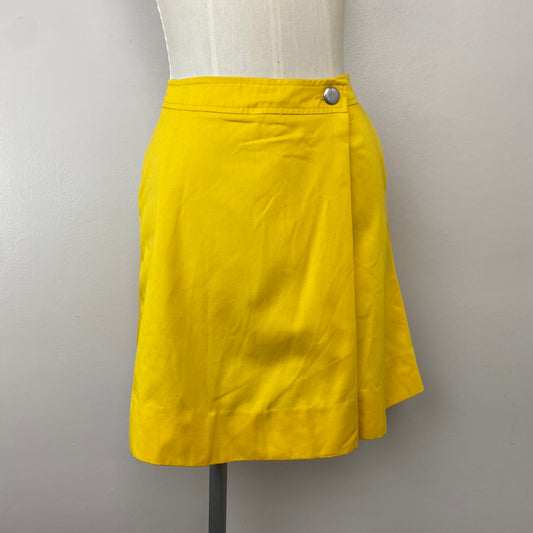 1970s Mustard Skort, Size XS, High Rise Shorts, Skirt
