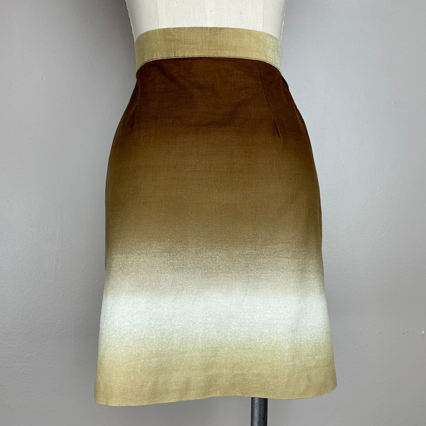 1970s Brown Ombré Mini Skirt, Size XS