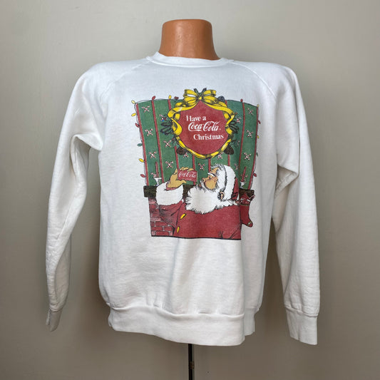 1980s Have A Coca Cola Christmas Sweatshirt, Size M/L, Coke Classic, Santa Claus
