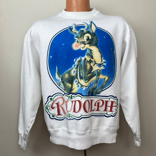 1990s Rudolph The Red Nose Reindeer Sweatshirt, Size Large, Robert L. May Co