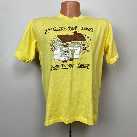 1980s “If Momma Ain’t Happy…” T-Shirt, Tennessee River Size M/L, Yellow