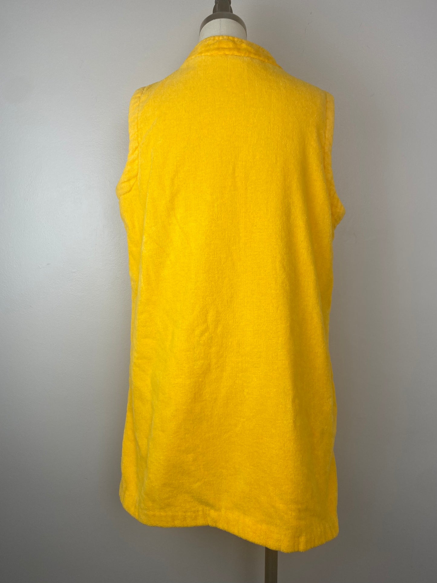 1960s/70s Mustard Yellow Terry Cloth Dress, Beach Things, Size M/L, Bathing Suit Swim Cover Up