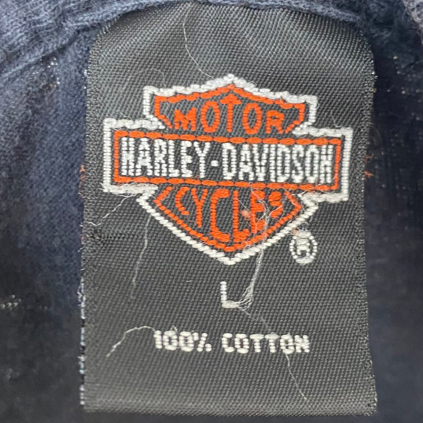 1990s Harley Davidson Motorcycles T-Shirt, Size M/L, Gene Lummus Asheville, NC, Holoubek 1996