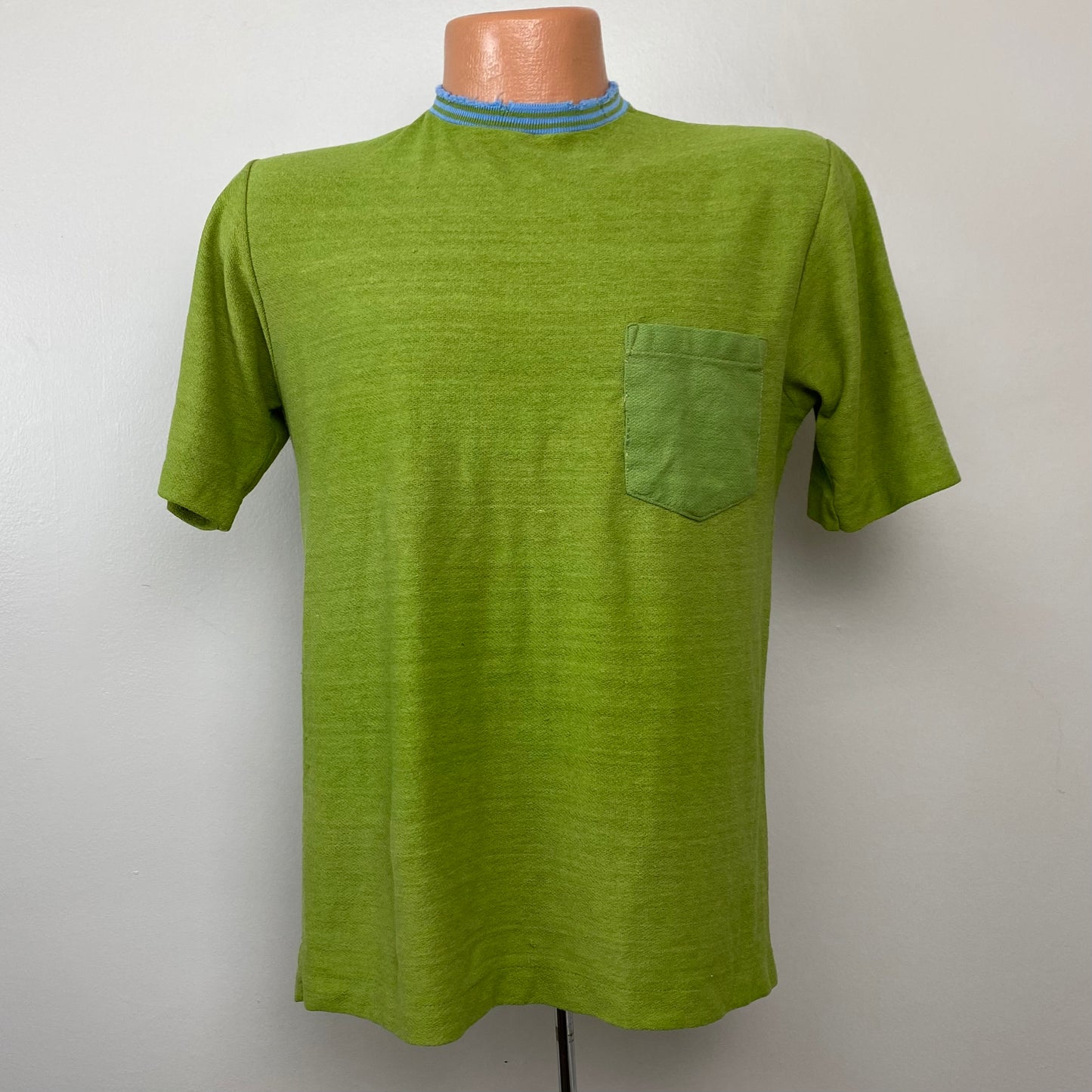 1960s Distressed Green Pocket T-Shirt, Size Medium