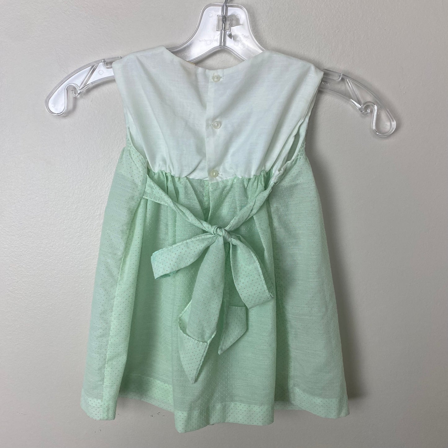 1960s/70s Pale Green Swiss Dot Dress with Jacket Set, Size 3T