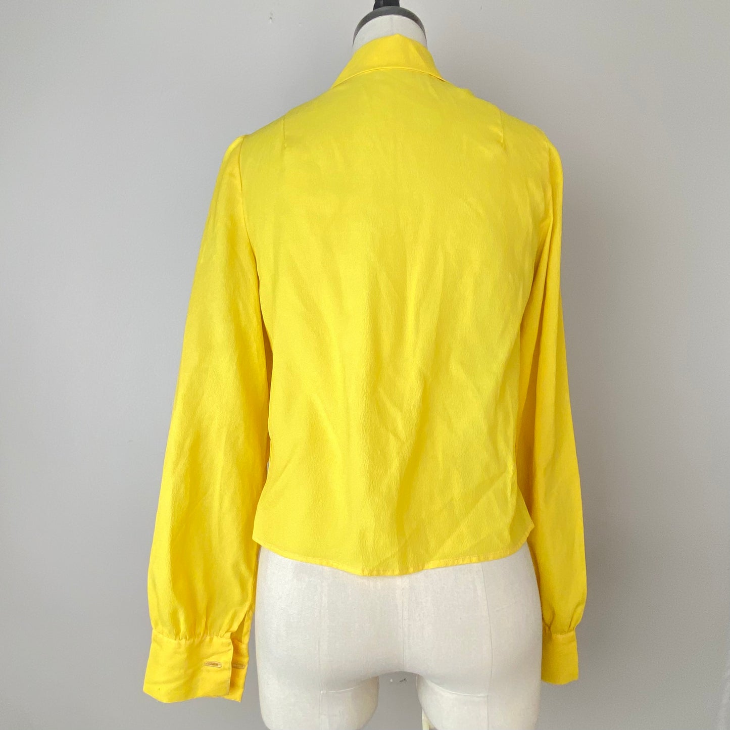 1960s/70s Bright Yellow Blouse, Handmade, Size XS/S