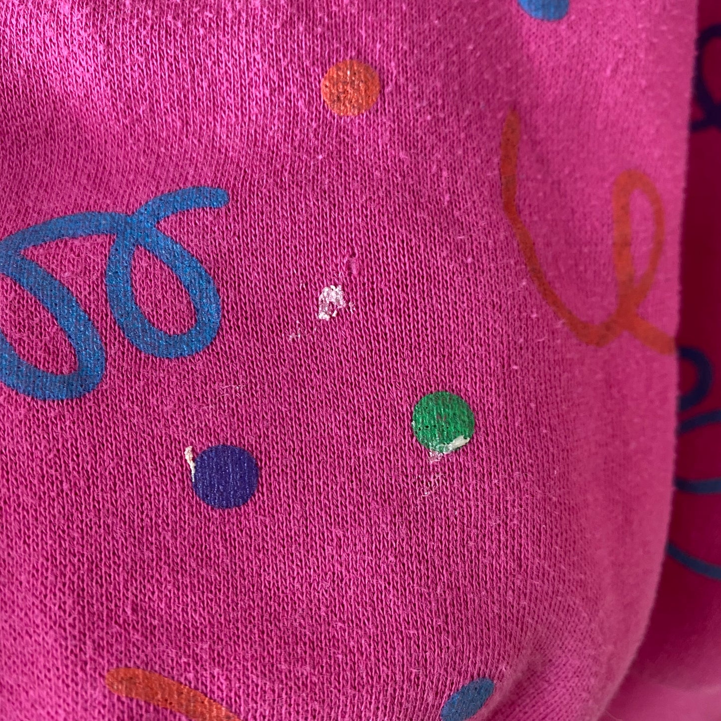 1980s Pink Squiggles Sweatshirt, Kids Size 5/6