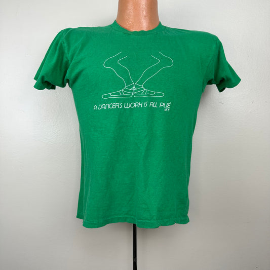 1970s Ballet T-shirt, A Dancer’s Work is All Plié, Size Small