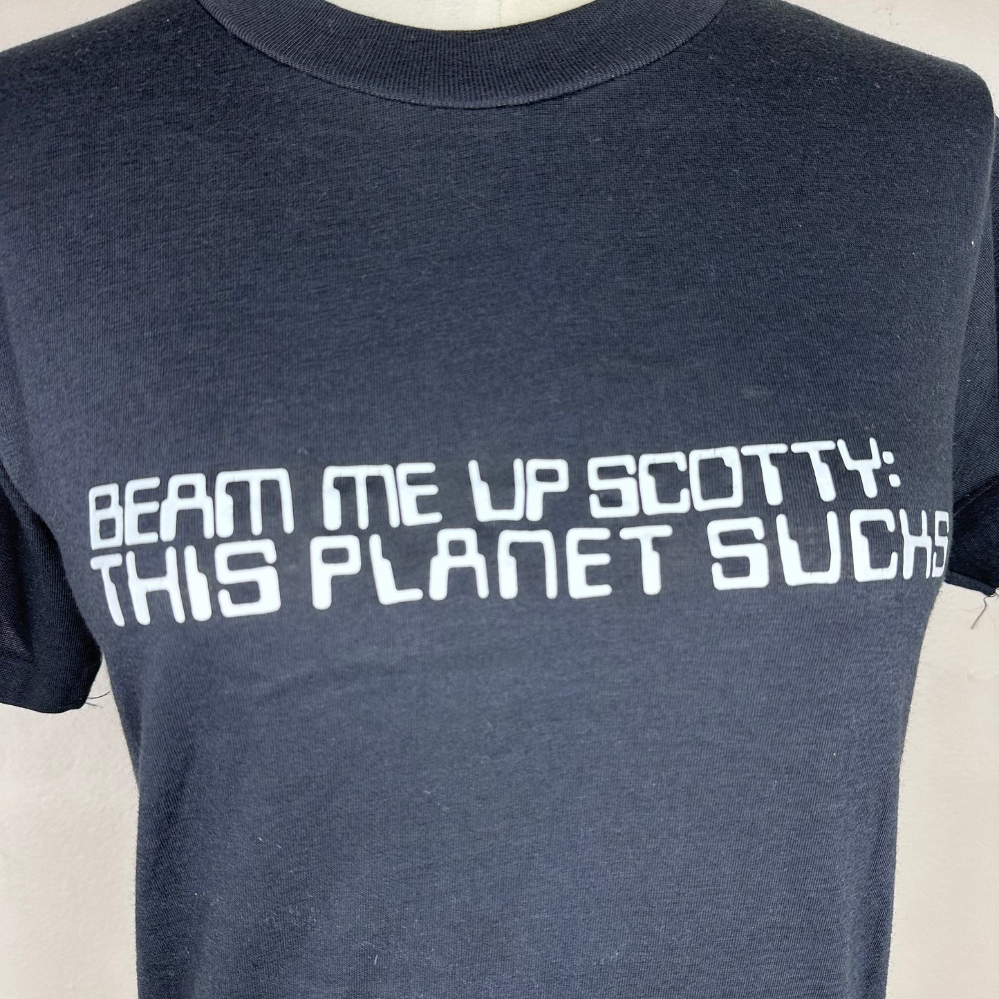 1980s Beam Me Up Scotty This Place Sucks T-Shirt, Size XS
