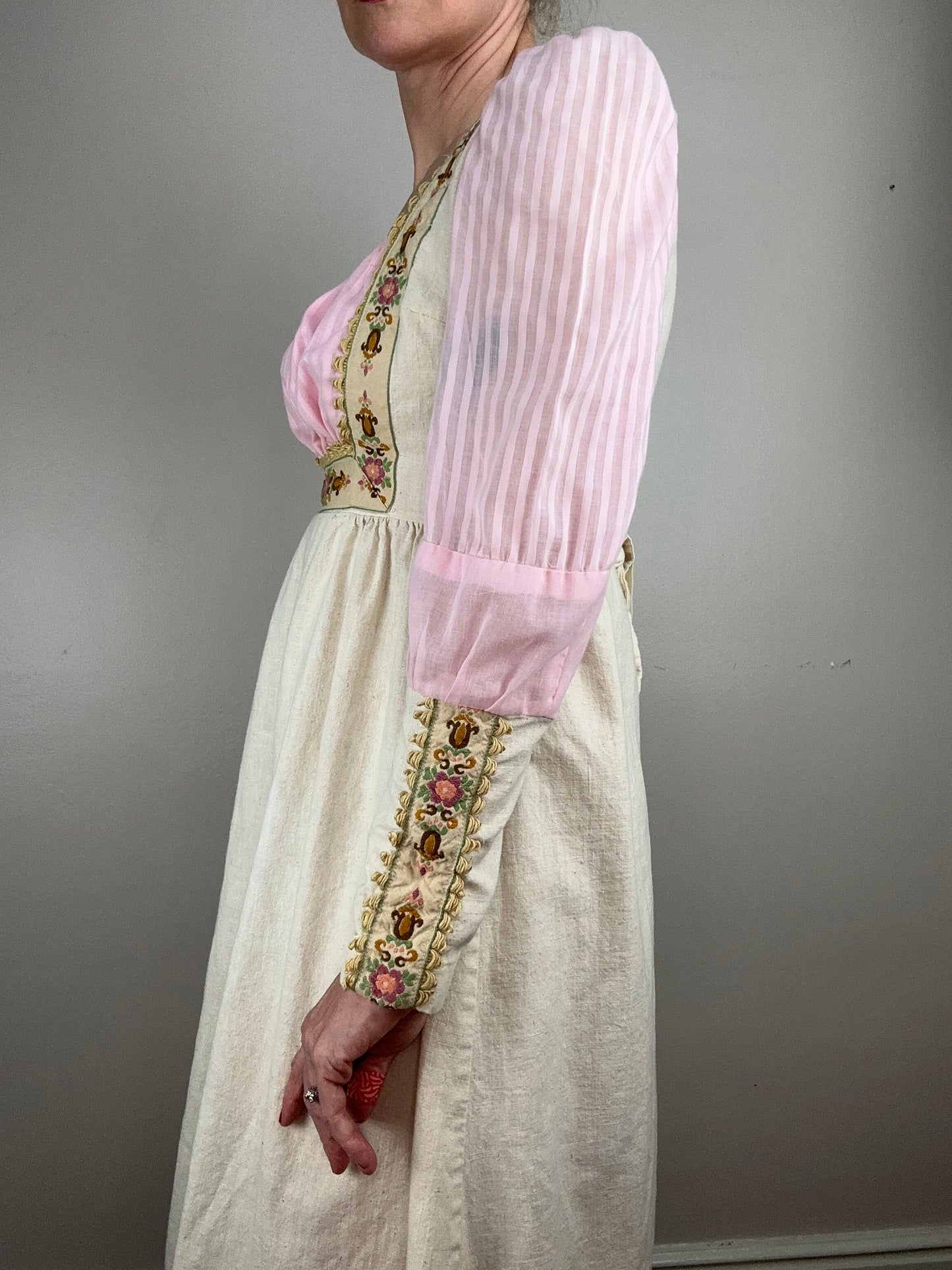 1970s Renaissance Inspired Maxi Dress, Gunne Sax Copy, Rare Size 15/Medium