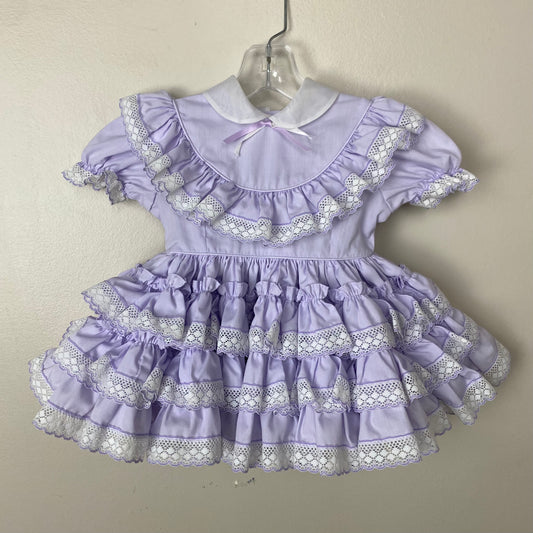1980s Lilo California Toddler Dress, Pastel Lavender, Size 2T