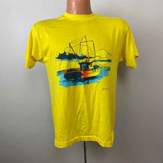 1980s Florida T-Shirt, Size Medium, Fishing Boat