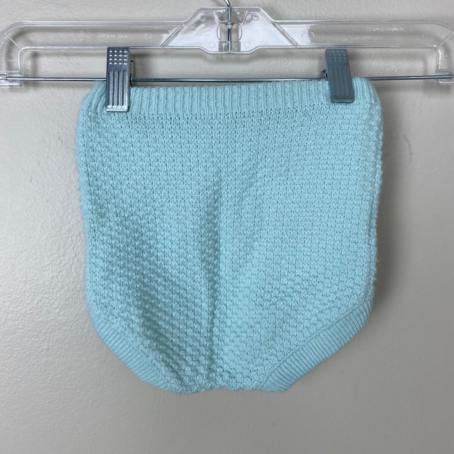 1970s Seed Stitch Knitted High Waisted Bloomer, Baby Blue Brief Shorts