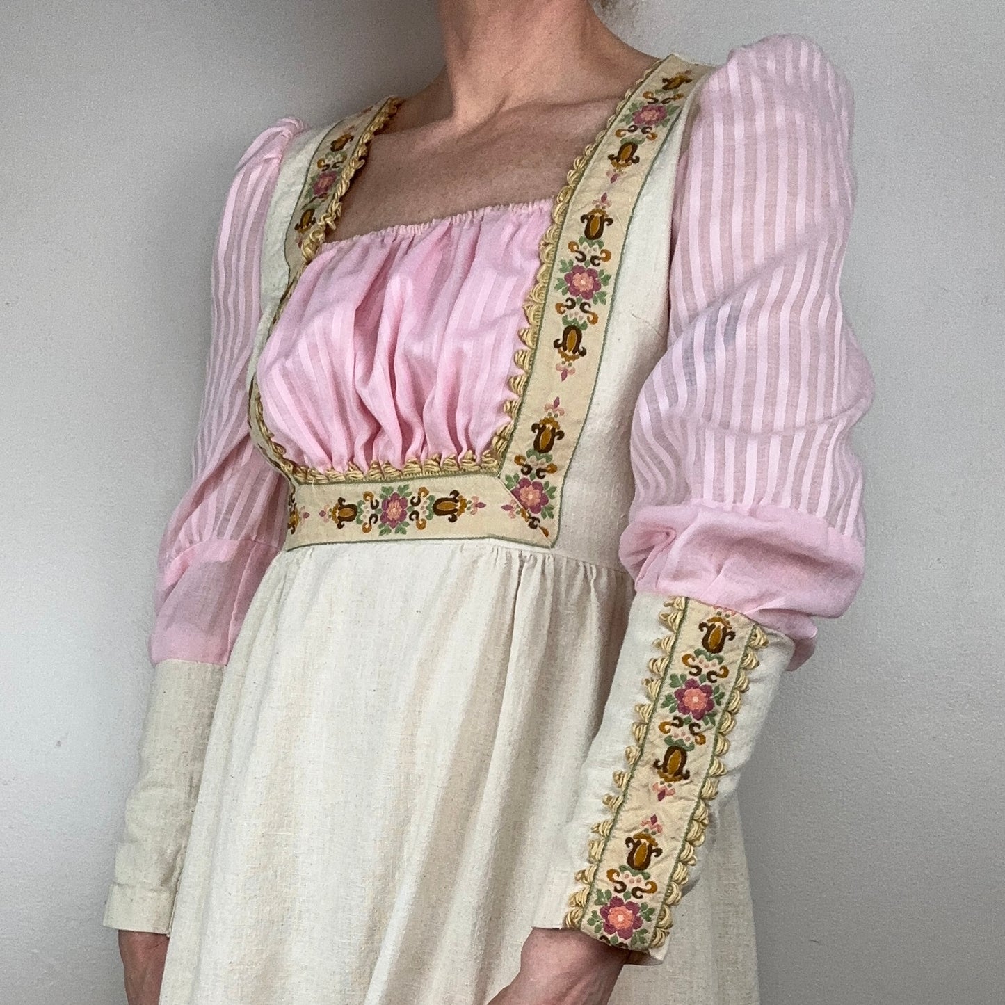 1970s Renaissance Inspired Maxi Dress, Gunne Sax Copy, Rare Size 15/Medium