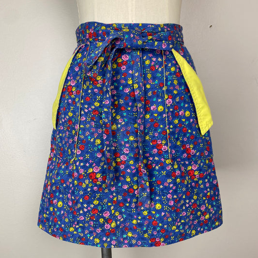 1970s Floral Wrap Skirt, Size Small, Homemade