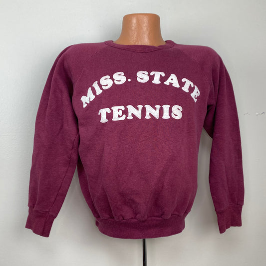 1970s Mississippi State Tennis Sweatshirt, Size Large