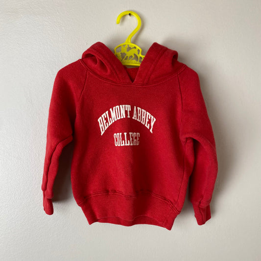 1980s Red Champion Hoodie, Belmont Abbey College, Baby size 12-18m