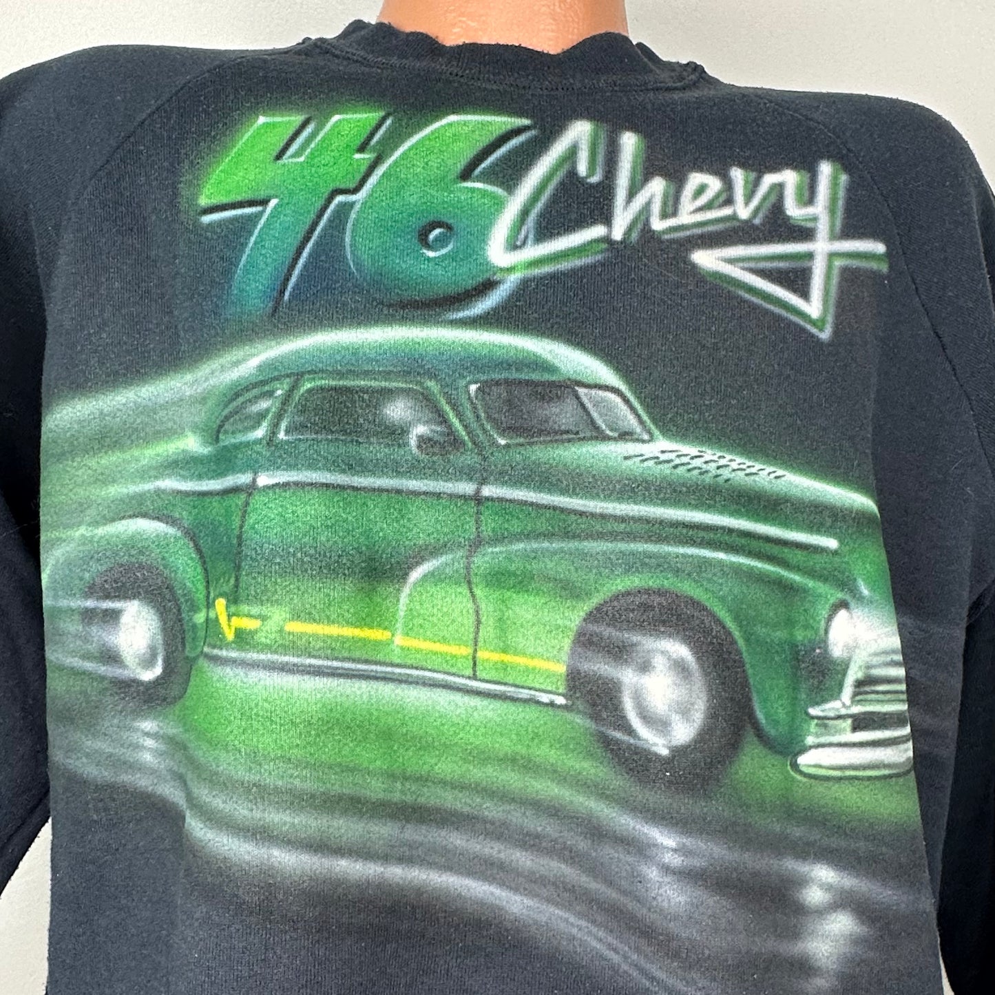 1990s Airbrush Sweatshirt, 46 Chevy, Size XL