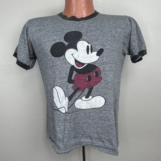 1970s Mickey Mouse Ringer Tee, Size Medium