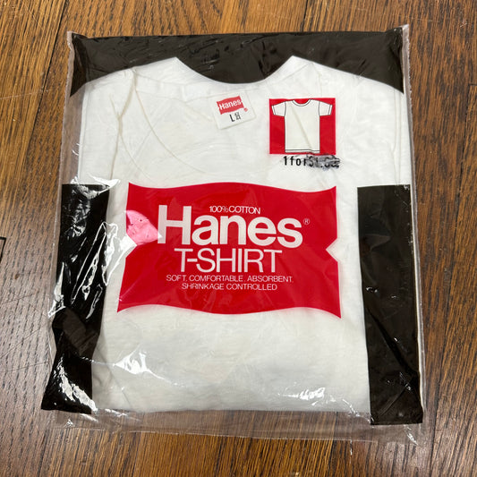 1970s Hanes Undershirt, Size Large, New Old Stock in Package