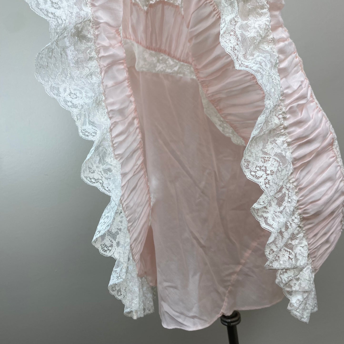 1950s Pink Cotton & Lace Half Slip, Colony Club, Size Small, Midi Length