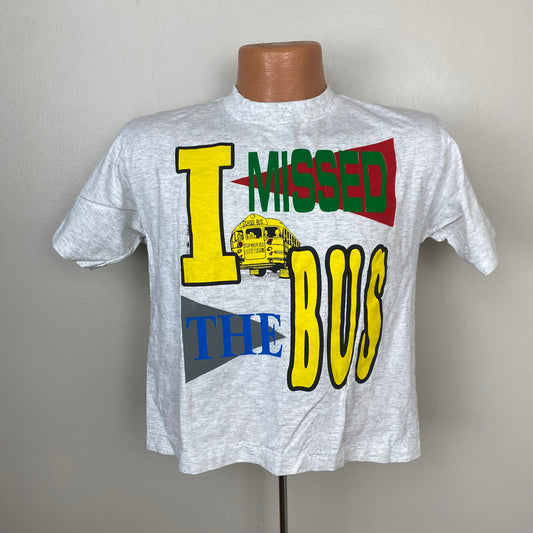 1990s I Missed the Bus T-Shirt, Kris Kross, Size Medium, Cropped, 90s Rap