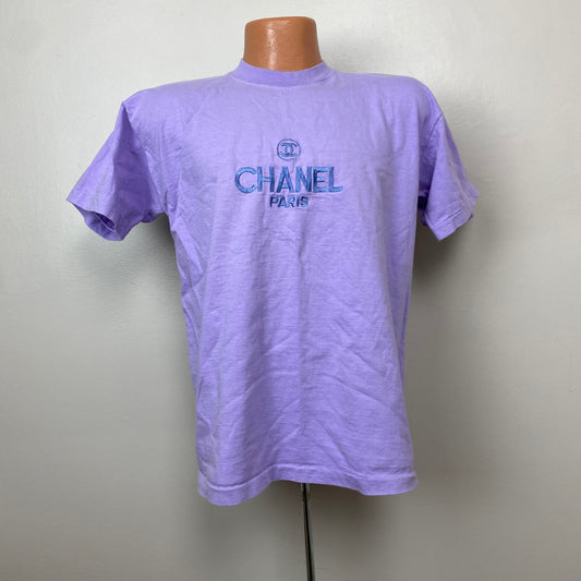 1990s Chanel Paris T-Shirt, Size Large, Lavender