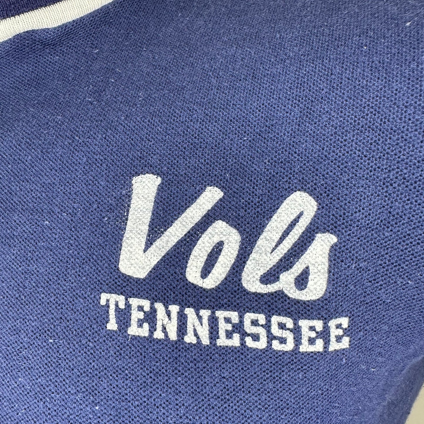 1960s Tennessee Vols T-Shirt, Striped Ringer, Size Small