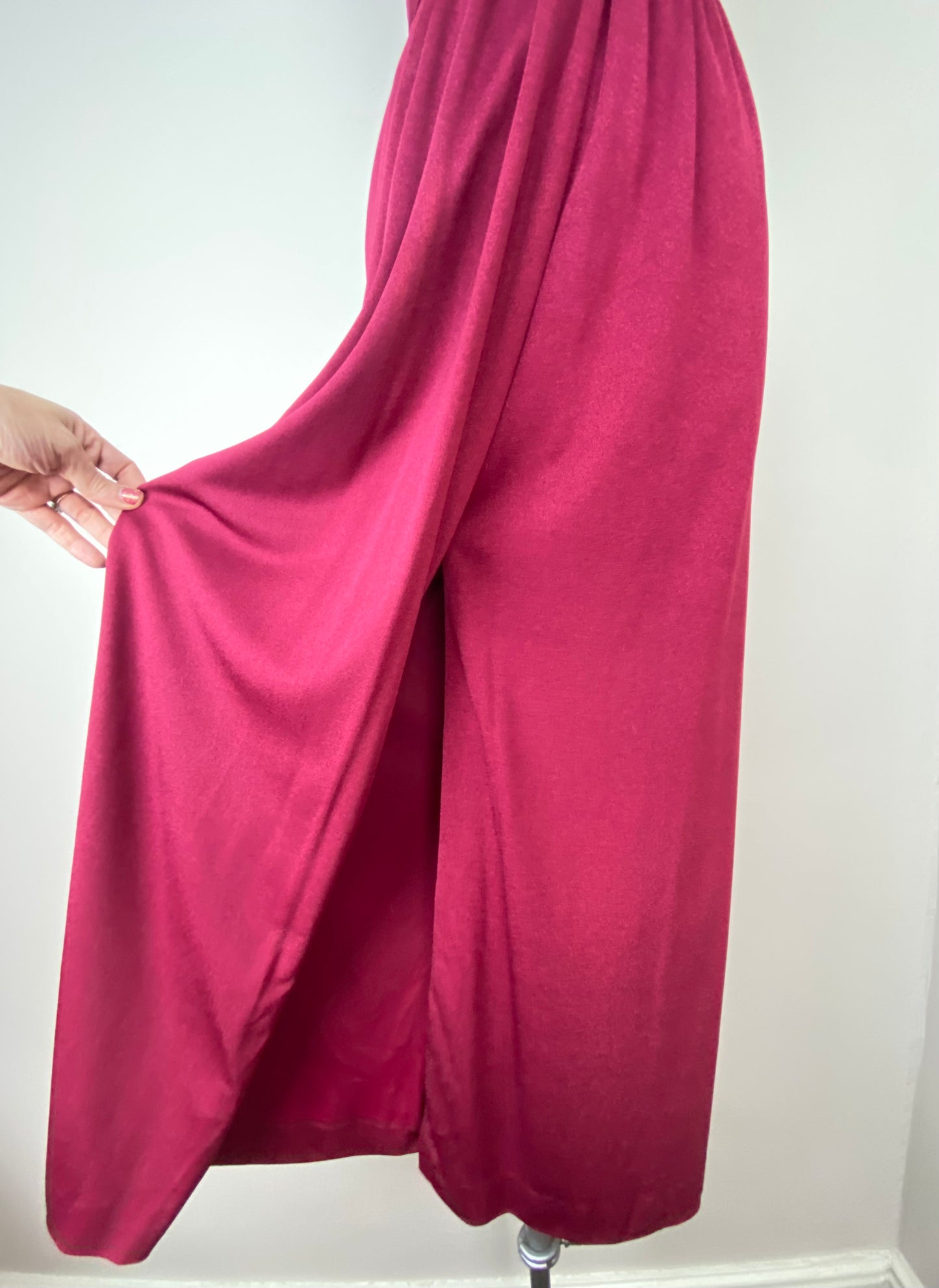 1970s Burgundy Maxi Dress, J. Winn-Powell, Size XS