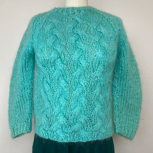 1950s/60s Mohair Blend Sweater, Franklin Simon, Italian Hand Knit, Size XS/S