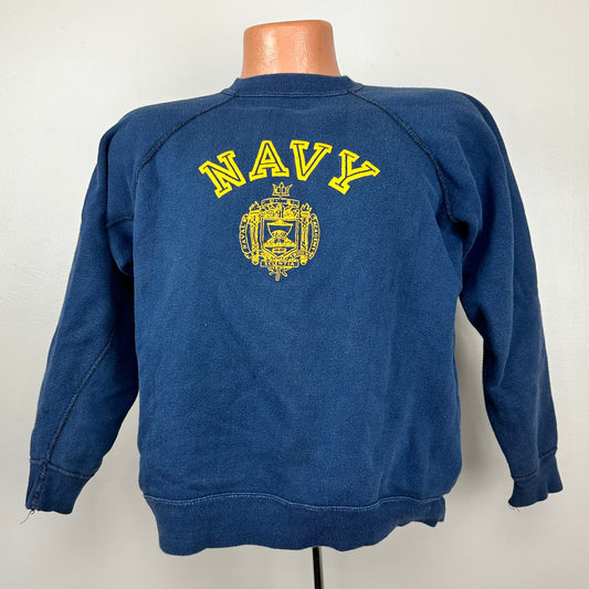 1960s US Navy Sweatshirt, Champion Size Large, Underarm Gussets