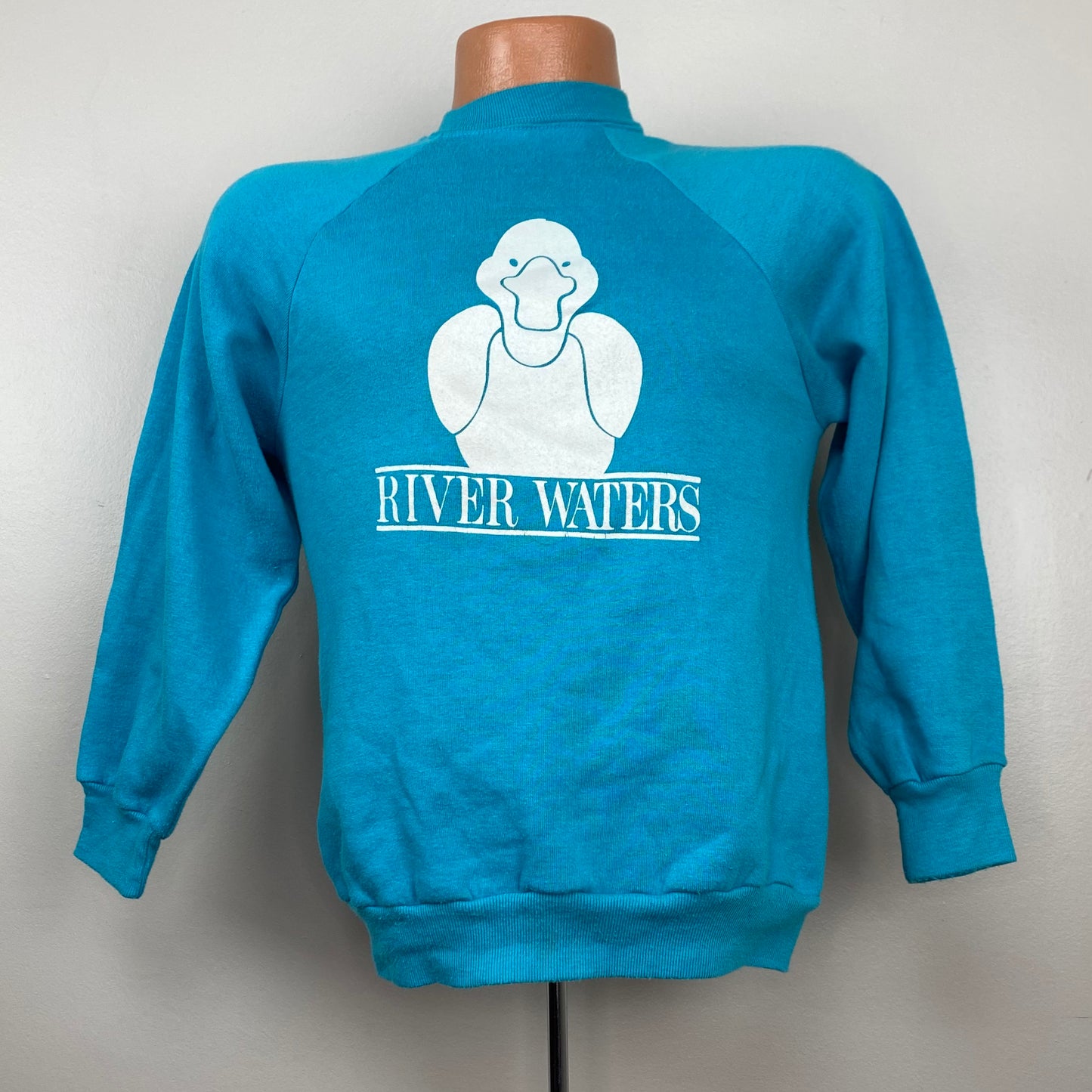 1980s River Waters Duck Sweatshirt, Sportswear Size Small, Double Sided