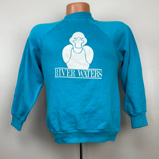 1980s River Waters Duck Sweatshirt, Sportswear Size Small, Double Sided