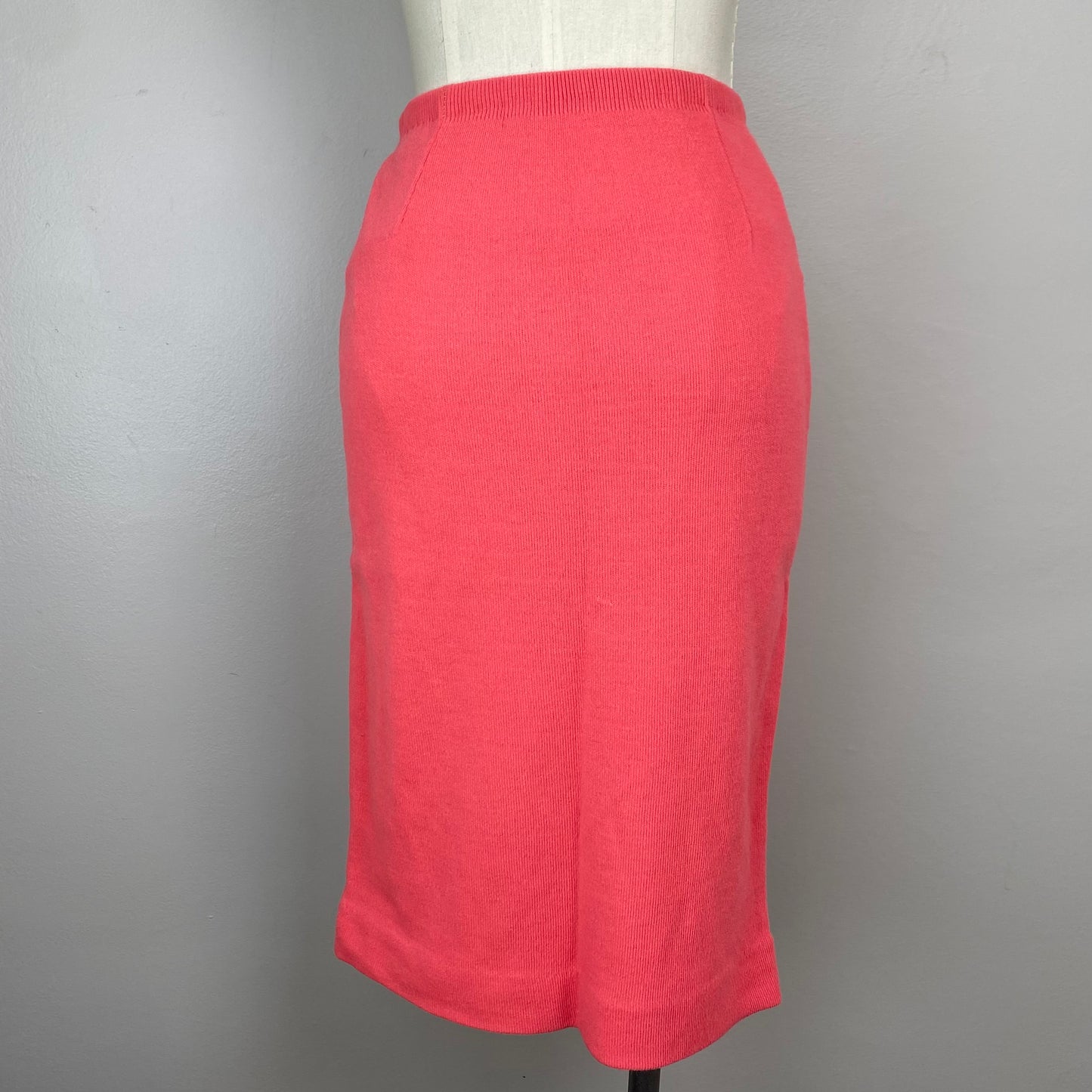 1960s Sweater Knit Set, Size XS/Small, Coral Pink Top and Skirt