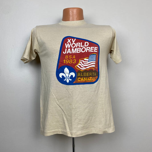 1980s Boy Scouts T-Shirt, Sportswear Size S, 1983 BSA World Jamboree Alberta Canada