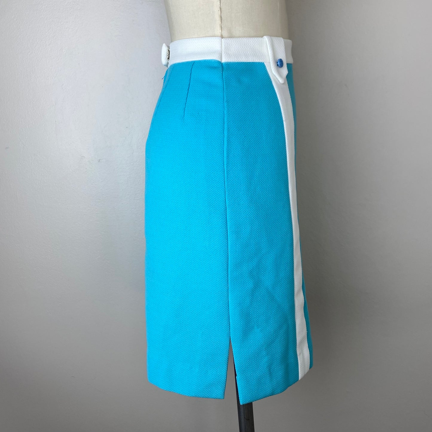 1970s Aqua Mini Skirt, Quantum Sportswear Skort, Size XS/S, Tennis, Golf